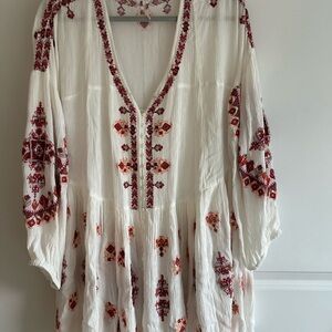 Free People Tunic Embroidered Boho Dress